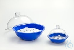 Nalgene&trade; Autoclavable Polypropylene Desiccators: Blue body with clear