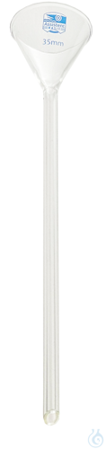 Funnels, plain, long stem, DIN ISO 4798, Boro 3.3, bowl angle of 60°, Diameter: