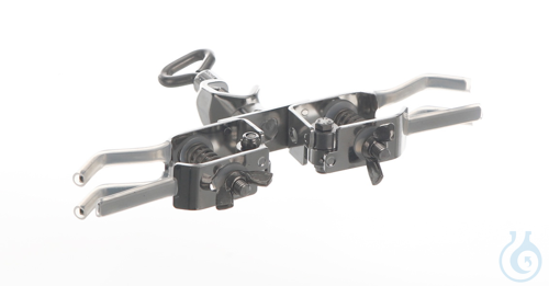 Burette clamp 18/10 steel, w. bosshead, d=0-20mm