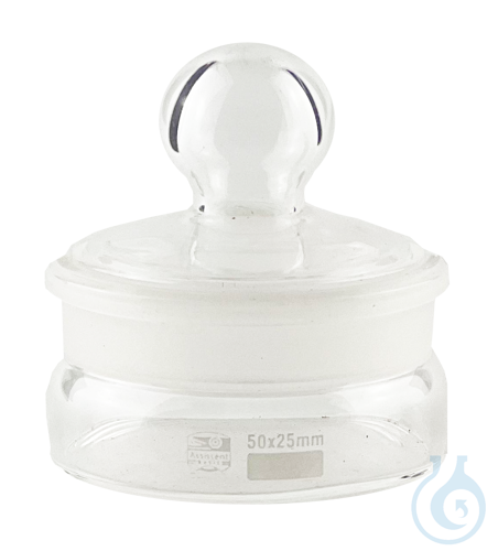 Bottles, weighing, squat form, Boro 3.3, High: ca. 30 mm, Diameter: ca. 50 mm