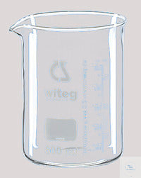 Beaker 5 ml low form with spout with witeg logo