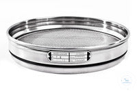 Edelstahl-Analysensieb Ø 200 x 25 mm, Edelstahlanalysensiebgewebe ISO 3310-1,