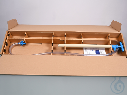 PP barrel pump w/discharge hose/stopcock, 50 cm