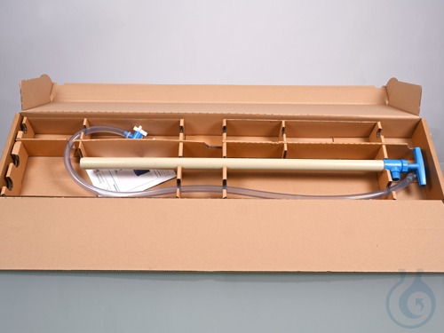PP barrel pump w/discharge hose/stopcock, 80 cm
