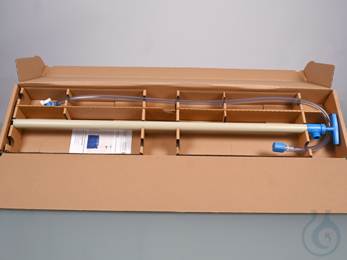 PP barrel pump w/discharge hose/stopcock, 100 cm