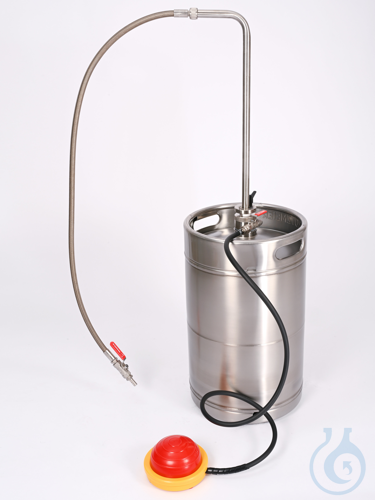 Solvent pump foot operated w/ d. hose/stopc., 95cm