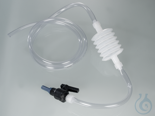 Siphon with stopcok, LDPE/PVC, 100 cm, 9 l/min