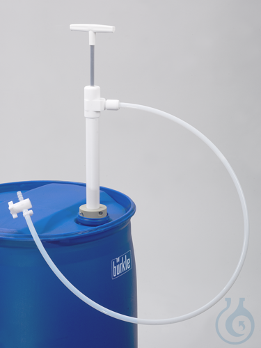 PTFE barrel pump Ultrapure w/ d. hose/stopc., 40cm