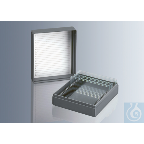 Storing boxes for microscope slides,