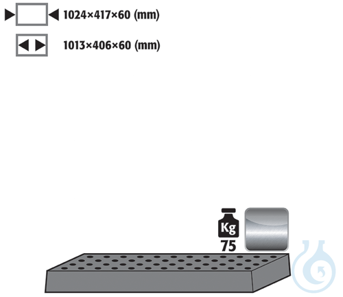 perforated insert st.steel 1.4016 raw for Q90/Q30 B1200 1024x417x60