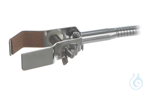 Retort clamp flex. shaft, nickel, plated, Span width 40mm