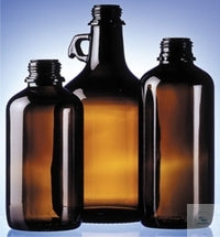 Reagent bottles, round, amber glass, na