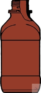 Square bottles, narrow mouth, amber-glas