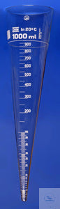 Sedimentation vessel/Imhoff continuously graduated up to 1000 ml, without