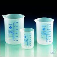 Beaker, PP, raised, embossed blue scale, 150 ml : 20 ml