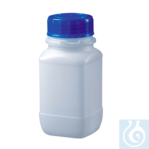 neoChoice Weithals-Vierkantflaschen 100 ml HDPE 101 x 45 mm, mit Schraubverschlu