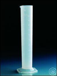 Graduated cylinders, PP, tall form, 1000 ml : 10 ml, moulded scale