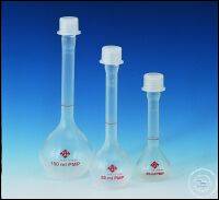 Volumetric flask, PMP, w. screw-cap, PP, 500 ml, GL 25, with ring-mark