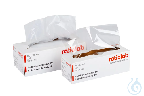 ratiolab®Disposal Bags, autoclavable, PP, high transparency, 200x300x0.05mm,