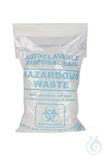 ratiolab®Disposal Bags, autoclavable, PP, BIOHAZARD, high transparency,