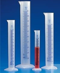Measuring cylinder PP 100ml tall form blue grad.