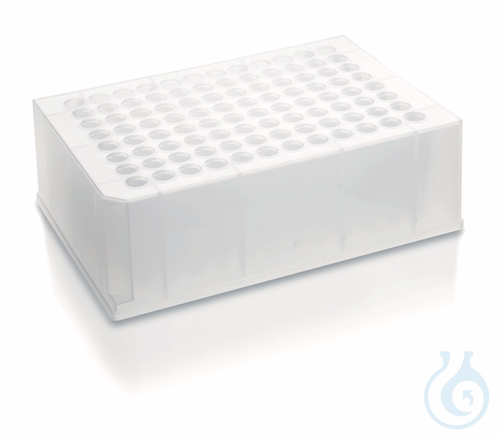 Deep well plate, 96-well, stackable, 1,1 ml, PP, non-sterile, pack of 24