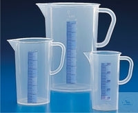 Measuring beakers 3000 ml PP raised blue graduated
