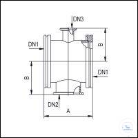 Measurement Flange ISO-K/KF/KF, Stainless Steel, DN 100/40/16