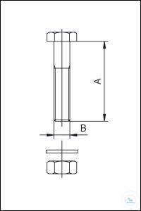 Set Srews, Nuts and Washers, Stainless Steel, M8 x 55 for DN 100 CF and DN 150 C