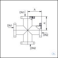 4-Way Cross, Stainless Steel, DN 63 CF