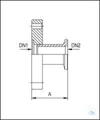 CF to KF Adapter, Stainless Steel, DN 63 CF / DN 40 KF
