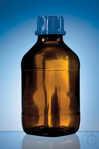 Thread.bottle amber Ethyl-Acrylate coat., 1000 ml, tread 45, with screw cap, PP