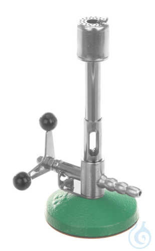 Bunsen burner f. natural gas, w., stopcock, 1300°C