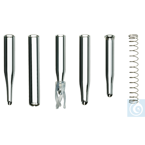 neochrom® Mikroeinsätze 0,1 ml Klarglas konisch mit 9 mm Spitze, f. Fl. m.enger