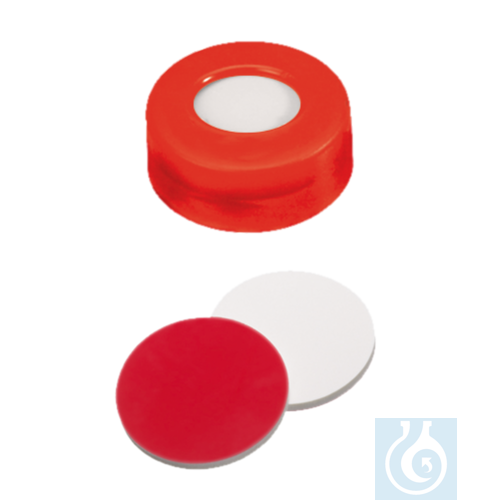 neochrom® PE-Schnappringkappen ND11 blau, Septum Silikon weiß/PTFE blau, kreuzge
