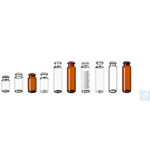 neochrom® ND20 Headspace Flaschen, 10ml Klarglas, 46 x 22,5 mm, DIN-Rollrand, ge