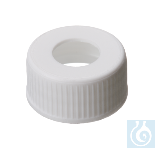 neochrom® Schraubverschlüsse, PP weiß, 12,5 mm Loch, Gewinde 24-400, 100 St./Pac