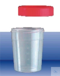 Urine beaker 125ml PP sterile with screw cap