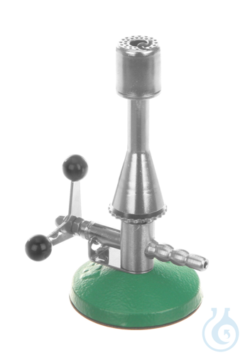 Teclu burner f. natural gas, w., stopcock, 1300°C