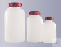 Bottles wide neck HDPE red cap 250ml