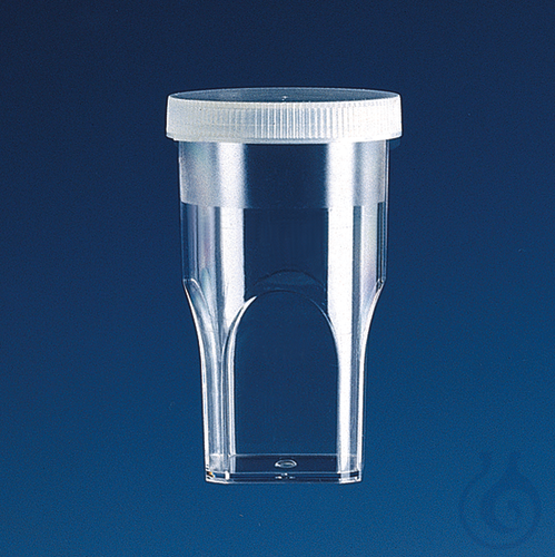 Sample cup, PS, with lid, PE, 20 ml for Coulter-Counter pack of 1000