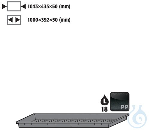 sump inliner for shelf PE raw for Q90/S90 B1100 1043x435x50