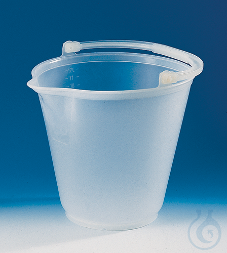 Bucket, PP, without lid, with spout, 15 l h. 340 mm reinforced rim and handle