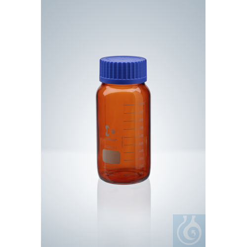 DURAN LABORATORY BOTTLE, 500ML,GLS 80 WIDE MOUTH, AMBER