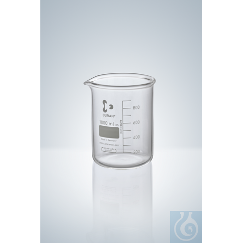 BEAKER DURAN SUPER DUTY,250 ML, GRADUATION AND SPOUT, LOW FORM