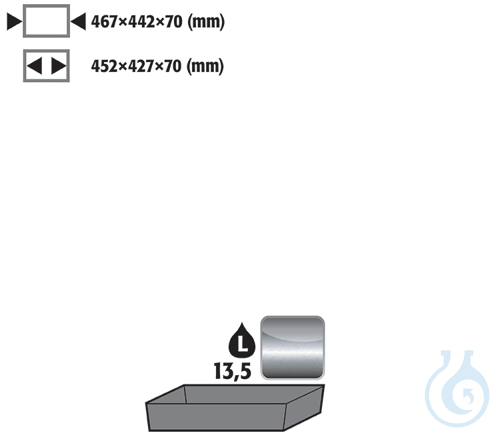 bottom collecting sump st.steel 1.4301 raw for UB90 B590/1100 467x442x78
