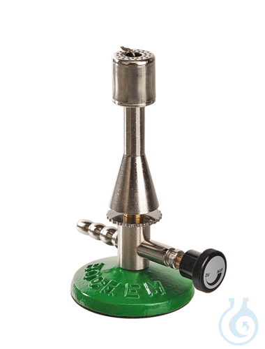 Teclu burner f. natural gas, w. needle, valve, DIN 30665