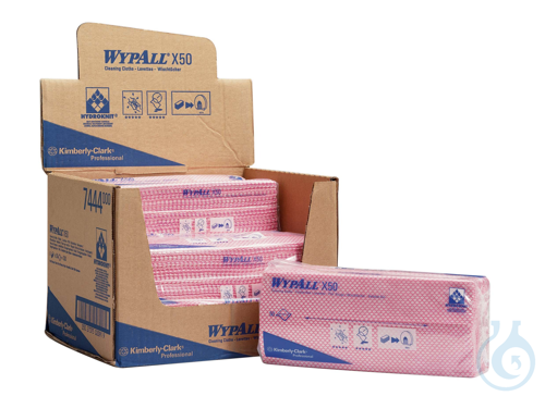 WypAll® X50 Critical Clean - Interfold / Rot Lagen: 1 Größe: 41,80 cm x 22,10 cm
