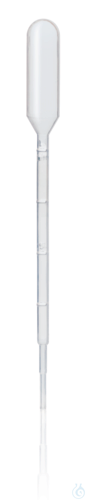 Pasteur pipette, PE-LD, 1/0,25 ml, suction vol. max. 4,4 ml