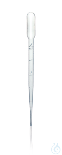 Pasteur pipette, PE-LD, 2/0,5 ml, suction vol. max. 2,0 ml